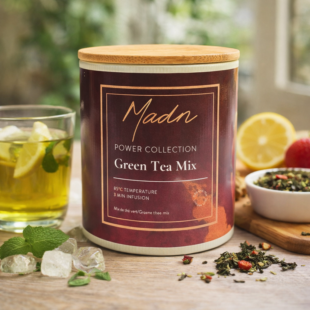 Madn Green Tea Mix in a calm lifestyle setting with natural light.